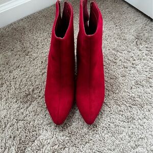 Elegant Red Women's Ankle Boots